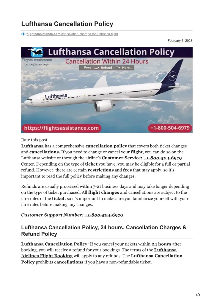 lufthansa cancellation policy