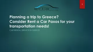 Planning a trip to Greece? Consider Rent a Car Paxos for your transportation nee