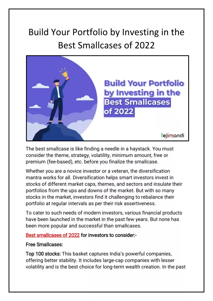 build your portfolio by investing in the best