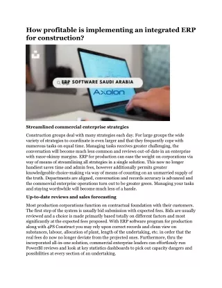 how profitable is implementing an integrated