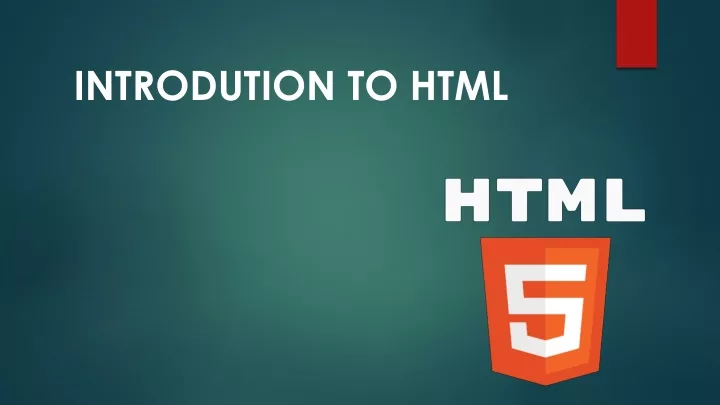 introdution to html