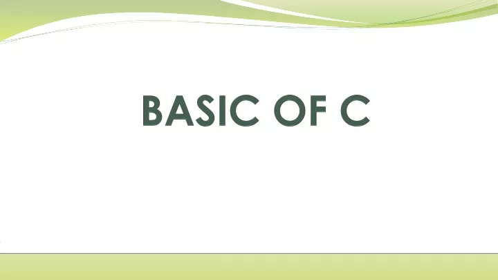 basic of c