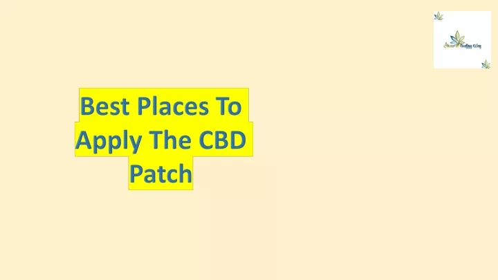 best places to apply the cbd patch