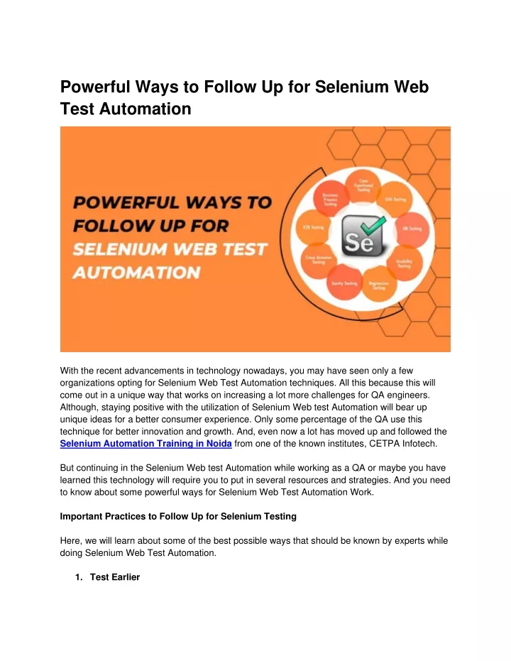 powerful ways to follow up for selenium web test