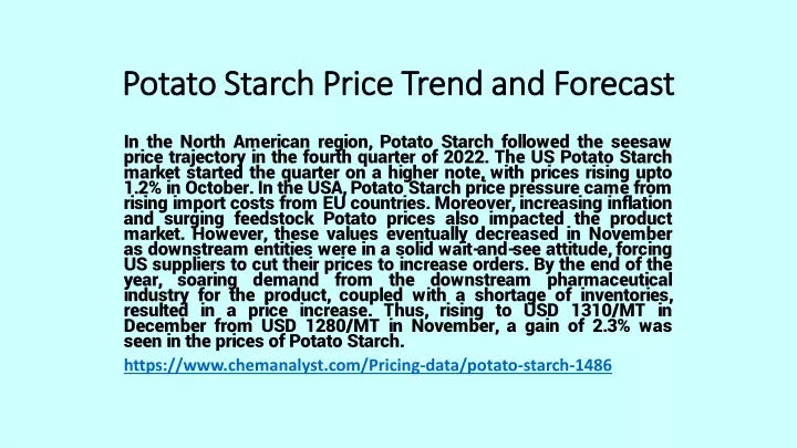 potato starch price trend and forecast