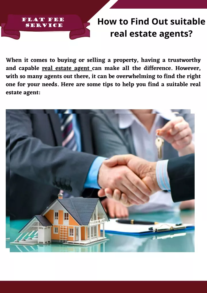 how to find out suitable real estate agents