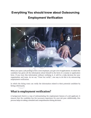 Everything You should know about Outsourcing Employment Verification