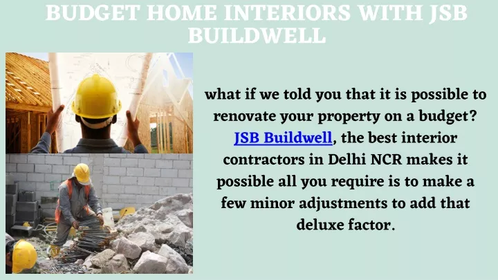 budget home interiors with jsb buildwell