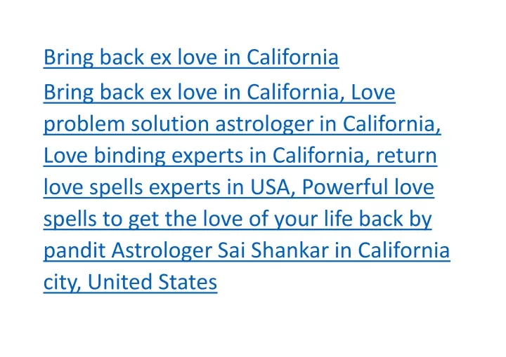 bring back ex love in california bring back