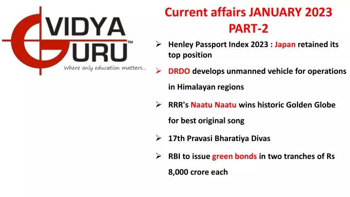 current affairs january 2023 part 2 henley