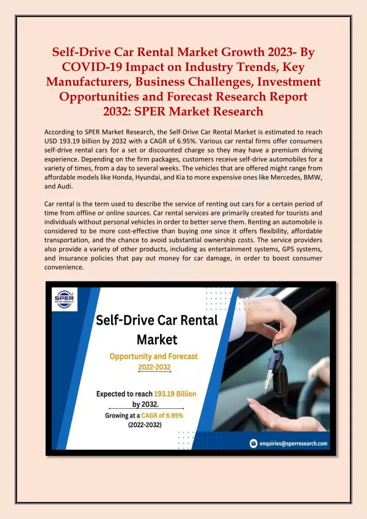 self drive car rental market growth 2023 by covid