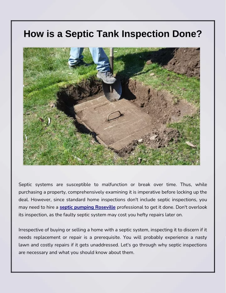 how is a septic tank inspection done