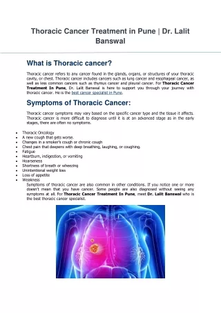 Thoracic Cancer Treatment in Pune