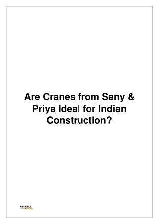 Top 2 Cranes in 2023 Under 15 Lakhs Price Range