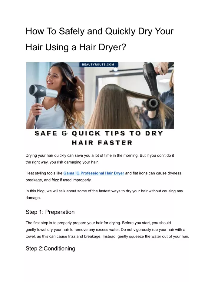 how to safely and quickly dry your