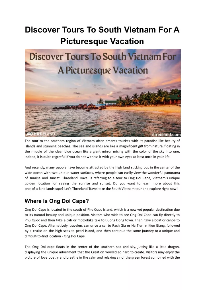 discover tours to south vietnam for a picturesque