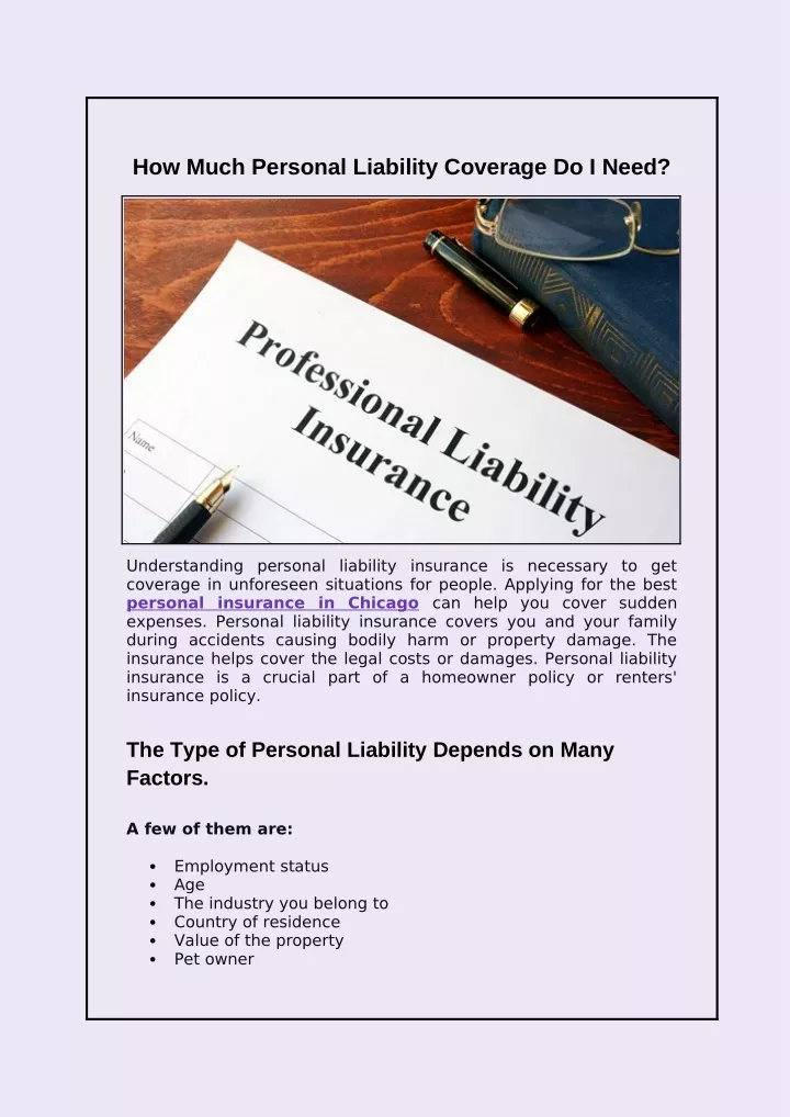 how much personal liability coverage do i need