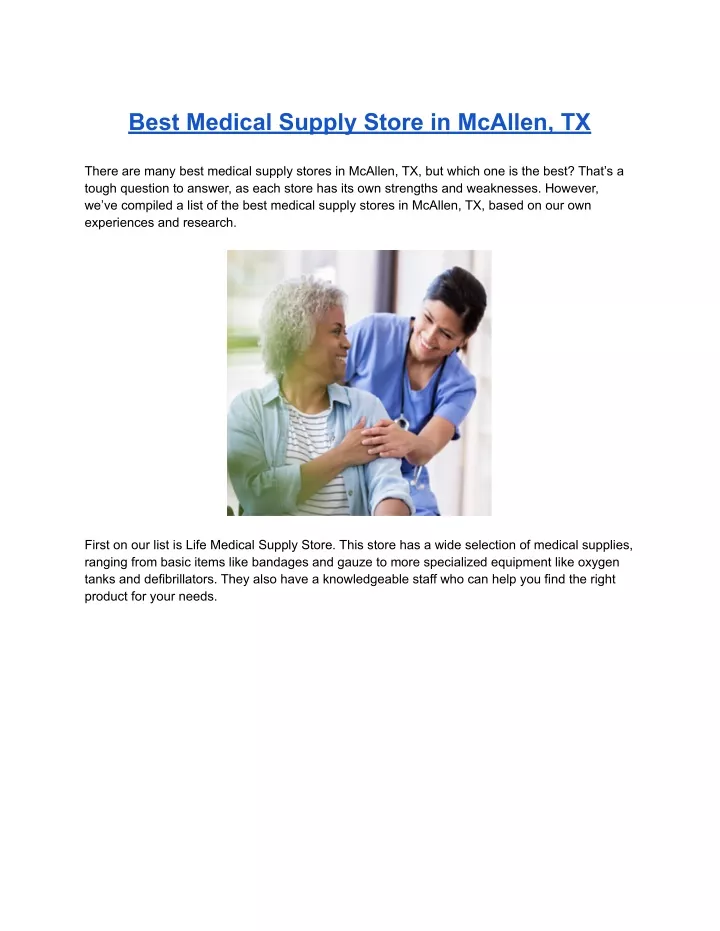 best medical supply store in mcallen tx