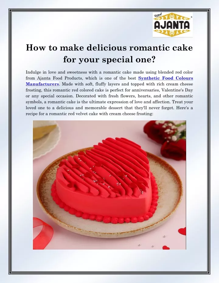 how to make delicious romantic cake for your