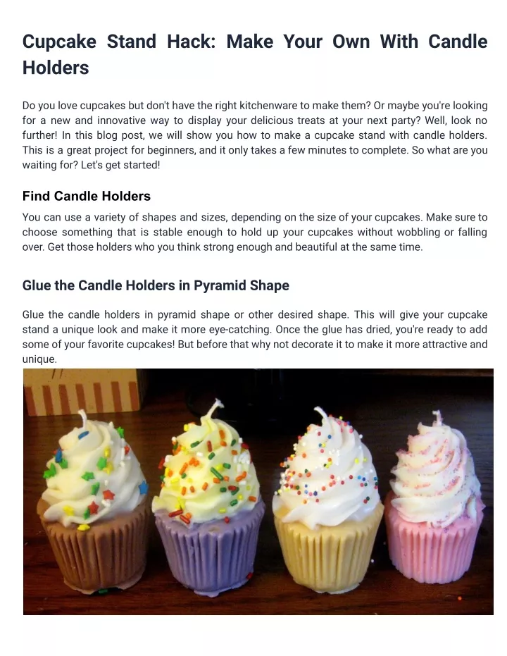 cupcake stand hack make your own with candle