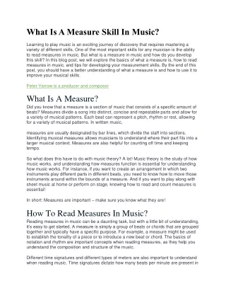 What Is A Measure Skill In Music