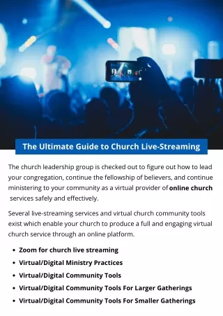The Ultimate Guide to Church Live-Streaming