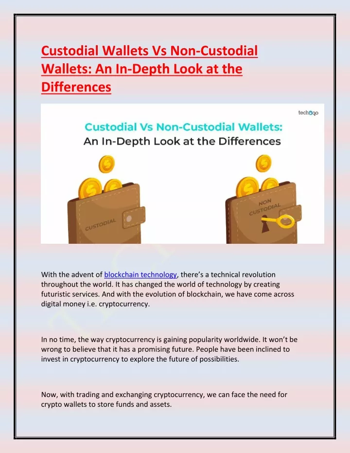 custodial wallets vs non custodial wallets