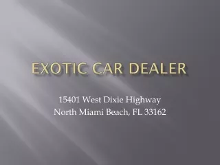 Exotic Car Dealer