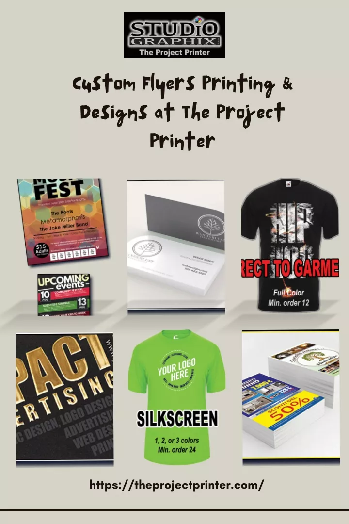 custom flyers printing designs at the project