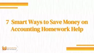 7  Smart Ways to Save Money on Accounting Homework Help