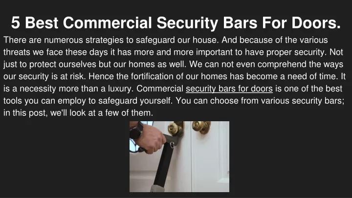 5 best commercial security bars for doors