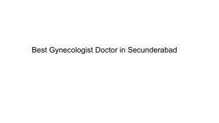 Best Gynecologist Doctor in Secunderabad