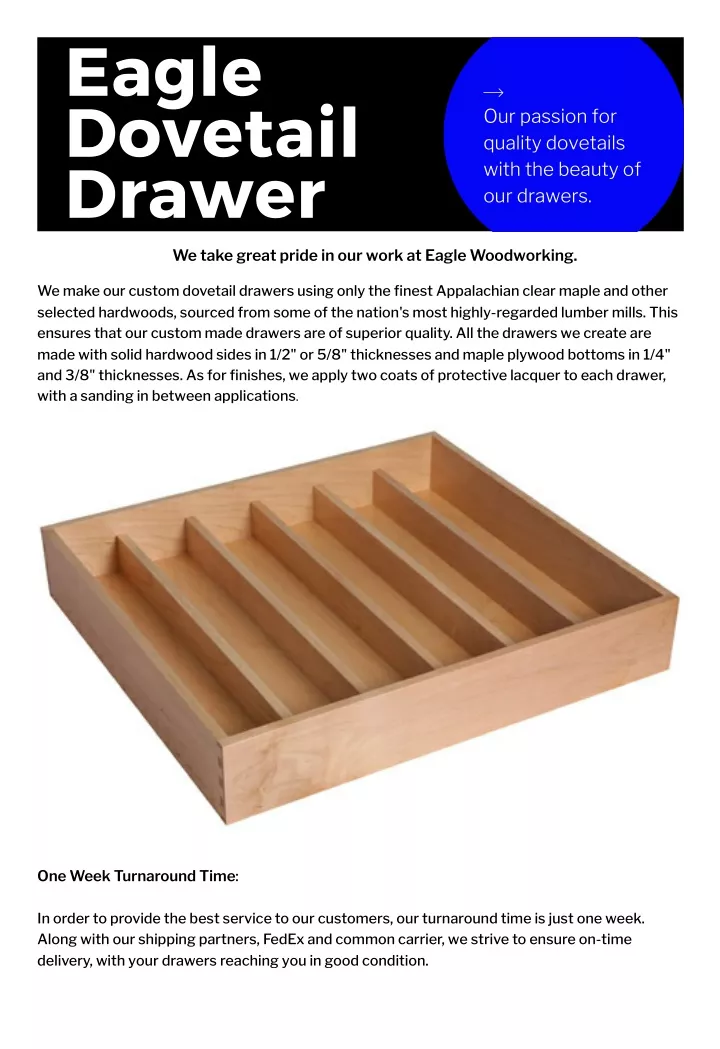 eagle dovetail drawer