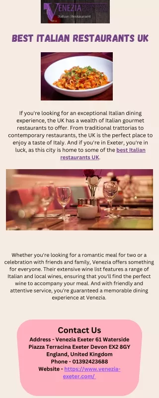 Best Italian Restaurants Uk