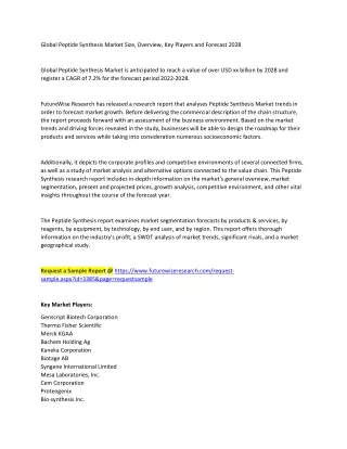 global peptide synthesis market size overview