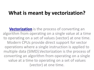 what is meant by vectorization