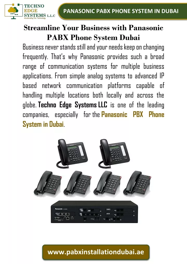 panasonic pabx phone system in dubai