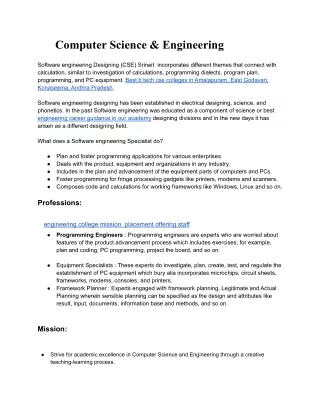 Computer Science & Engineering