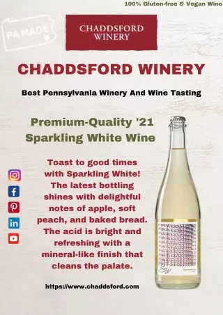 Premium-Quality '21 Sparkling White Wine - Chaddsford winery