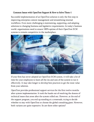 c common ommon i issues with opentext ssues with