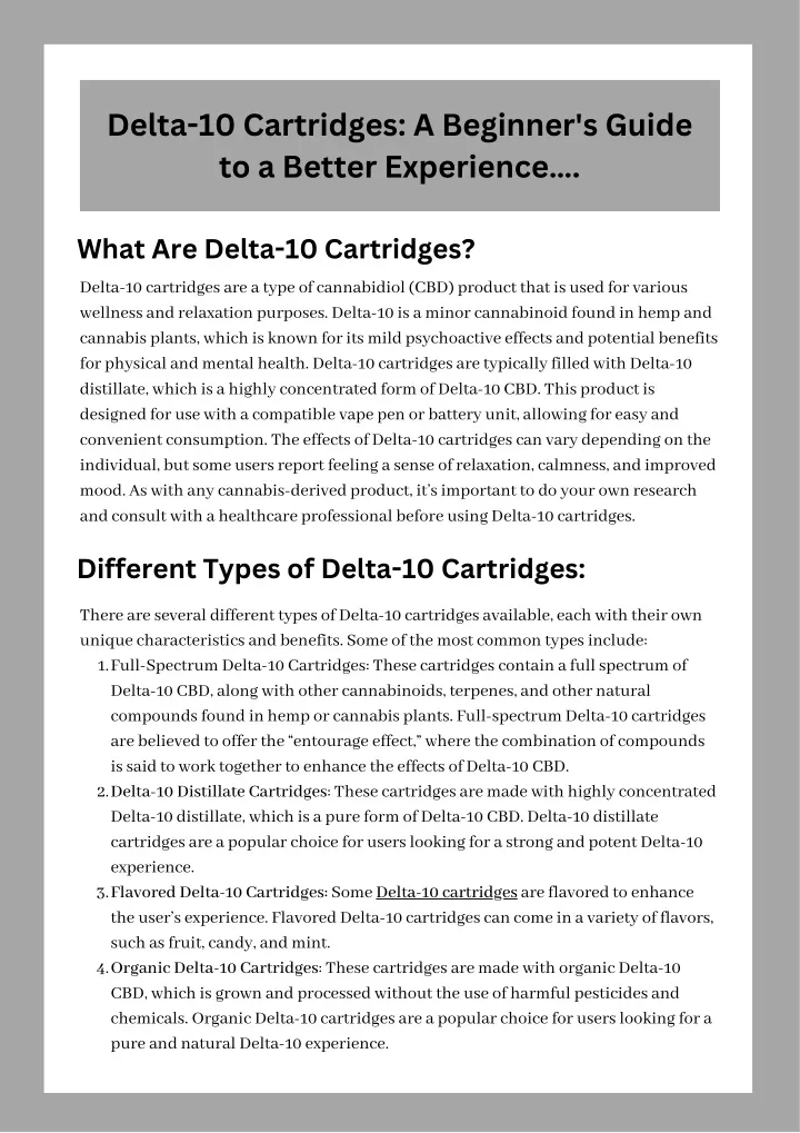 delta 10 cartridges a beginner s guide