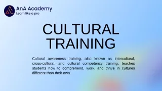 Cultural Training Institute in Madurai - AnA Academy