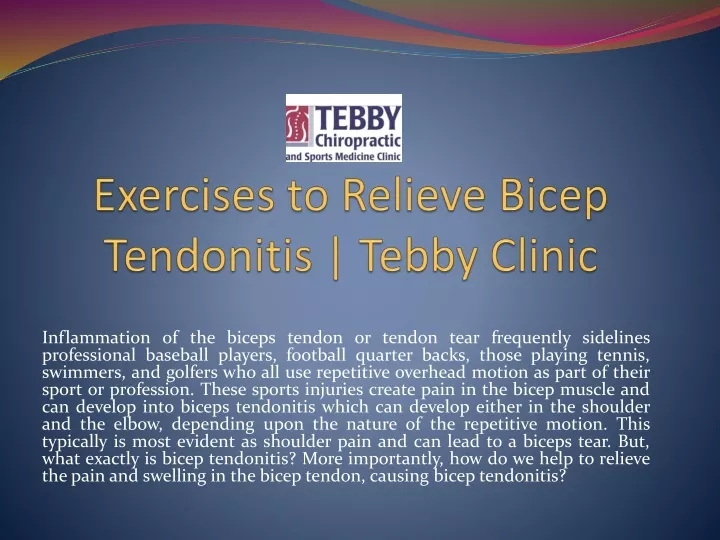 exercises to relieve bicep tendonitis tebby clinic