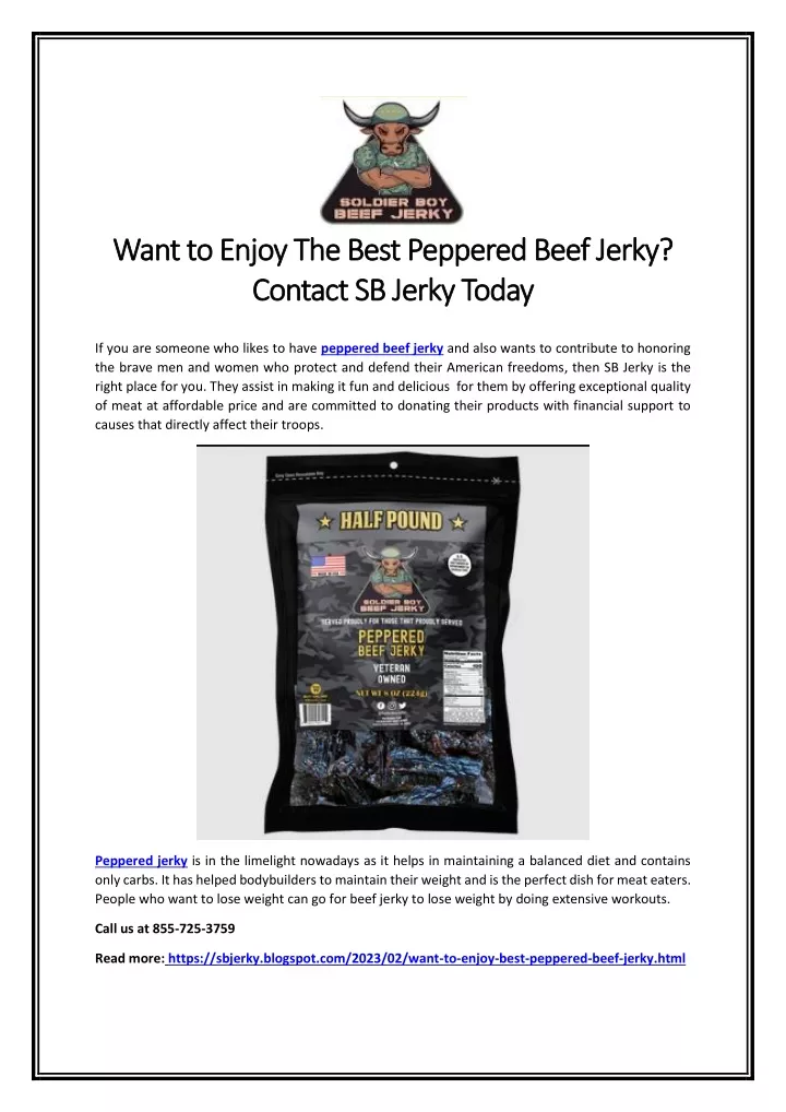 Ppt The Best Peppered Beef Jerky In Pennsylvania Powerpoint Presentation Id 11981838