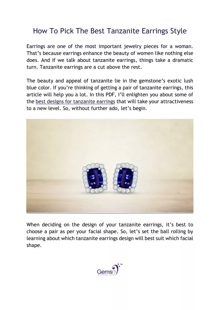 how to pick the best tanzanite earrings style