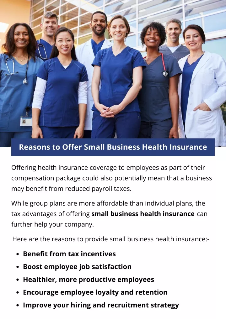 reasons to offer small business health insurance