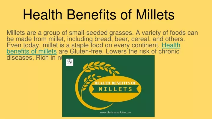 health benefits of millets