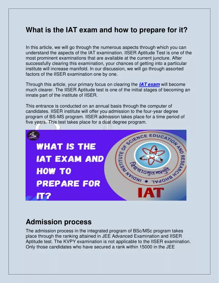 what is the iat exam and how to prepare