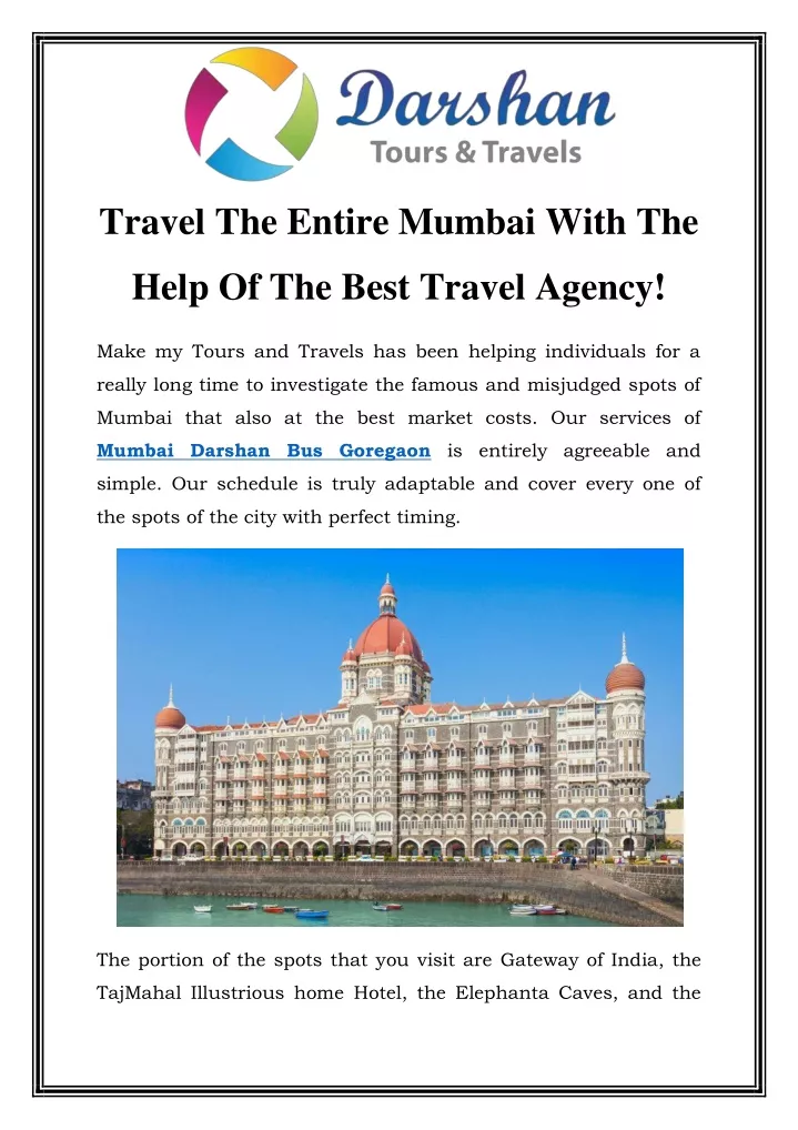 travel the entire mumbai with the