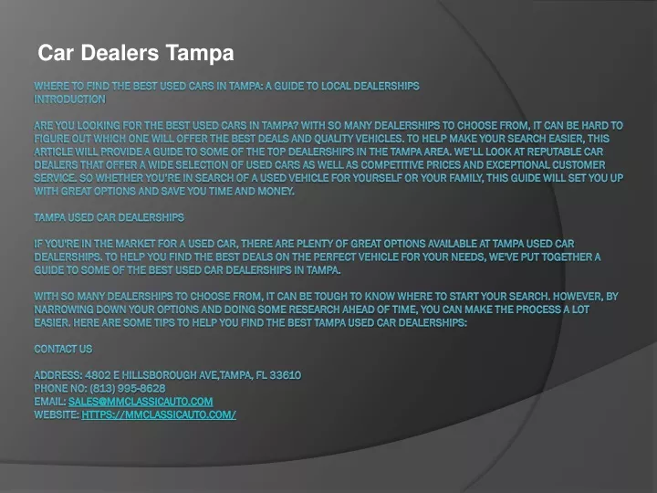 car dealers tampa